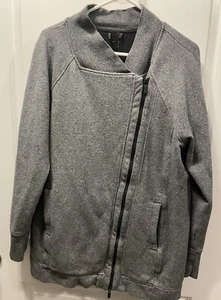 Lululemon Back To It grau asymmetrischer Reißverschluss Wickel Sweatshirt Jacke Damen - Bild 1 von 5