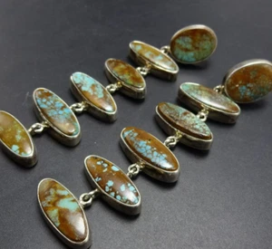 3,5" lange Federico Jimenez Sterlingsilber #8 TÜRKIS Ohrhänger Ohrhänger - Bild 1 von 12