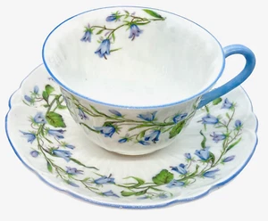 Shelley Bone China Cup and Saucer ~ Teacup "Harebell" Oleander Pattern, England - Picture 1 of 9