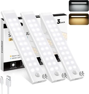 3 USB Rechargeable 2000mah 20cm Dimmable Magnetic Under Cabinet Cupboard Lights - Picture 1 of 16