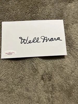 WELLINGTON MARA AUTOGRAPHED SIGNED 3X5 INDEX CARD GIANTS CO-OWNER JSA# - Image 1 of 2