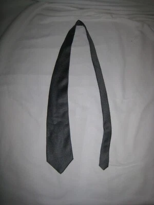 Corbata para hombre Savile Row 100 % seda negra blanca cuadrada hecha en EE. UU. Foto 1 de 4