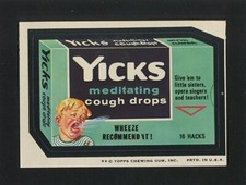 YICKS - 1974 Topps Wacky Packages 8th Series, Tan Back: EX-MT+ 230013e
