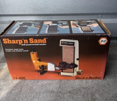 Vintage SEALED Black & Decker Sharp n Sand Drill Powered Belt Sander Sharpener - Image 1 of 4