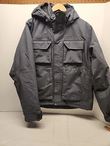 Duluth Trading Jacket Mens L Gray Whaleback Waterproof Hooded Multi Pocket - Picture 1 of 11
