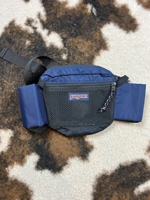Riñonera de senderismo JanSport vintage de los 90 con soporte para botella Morado Hecho en EE. UU. Foto 1 de 4