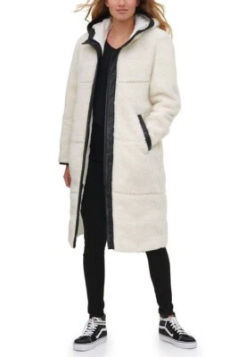 Parka larga con capucha de piel de oveja sintética forro acolchado ribete de cuero sintético grande Levi's Foto 1 de 4