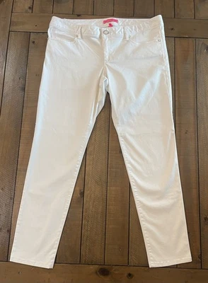 Lilly Pulitzer Pearl Embellishments White Worth Skinny Pants Women Size 16 - Image 1 of 4