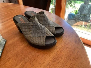 Sandalias de plataforma tejidas metálicas sin cordones Bernie Mev talla 8 nuevas sin caja - Imagen 1 de 4