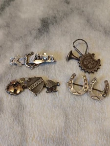 Antike Sterling Silber Broschen Mizpa Glück viktorianisch geätzt x 4 - Bild 1 von 6