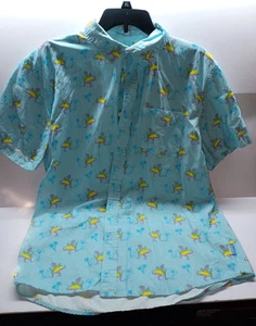 Tipsy Elves Mens Blue Tacosaurus Hawaiian Shirt Size XL Dinosaur Taco - Picture 1 of 2