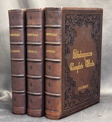 William Shakespeare / Complete Works of Shakspere sic / Shakespeare 3 vols 1870 - Image 1 of 4