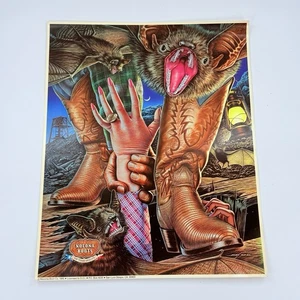 Vintage 1985 Nocona Boots Advertisement Poster Alex Rebel 19” X 23” Bats Mine - Picture 1 of 6