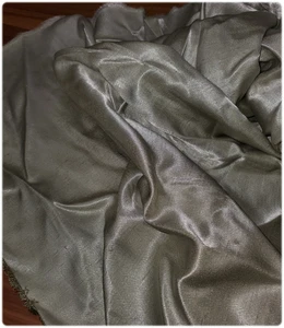 NEW - Olive Green Soft Shimmering Satin Fabric - 7 Yards Plus - UNCUT - Picture 1 of 1