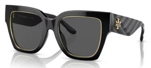 TORY BURCH TY7180U 170987 52mm Black Dark Grey Women's Sunglasses - Picture 1 of 6