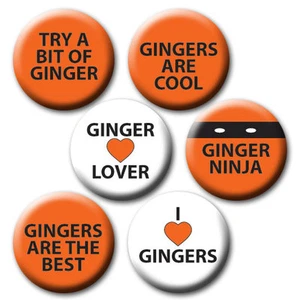LUSTIGE INGWER PIN ANSTECKER/MAGNETE - 25mm, 38mm oder 58mm - LOVE THE RED! - Bild 1 von 7