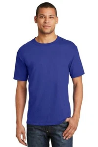 Pack Of 5 Hanes 5180 Mens Short Sleeve Beefy 100% Cotton Casual T-Shirt - Picture 1 of 26