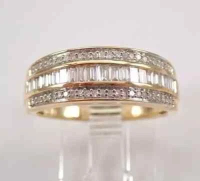 2Ct Baguette Cut Lab-Created Diamond Engagement Ring in 14K Yellow Gold Plated - Image 1 of 4