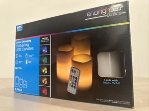 Enbrighten Basics Brand New Color-Changing Flickering LED Candles with Remote - Picture 1 of 8