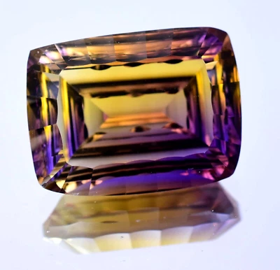Flawless Natural Bi-Color Ametrine 28.35 Ct Cushion Certified Untreated Gemstone - Image 1 of 4