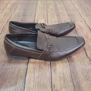 Calvin Klein Mens Shoes Brown Size 13M Bartley Loafer Leather - Picture 1 of 10