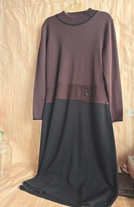 Nina Leonard SWEATER Textured COLOR BLOCK LONG DRESS LARGE - Picture 1 of 7
