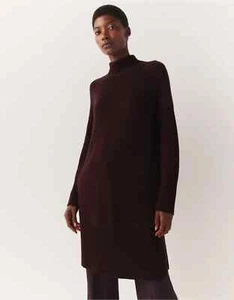 The White Company langer Woll-Kaschmir-Pullover mit Seitenschlitz, rot, X-Small, UVP 110 £ - Bild 1 von 5