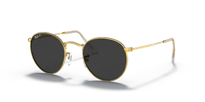 Ray-Ban Round Metal Polarized Gold Black 50 mm Sunglasses RB3447 919648 50-21 - Picture 1 of 7