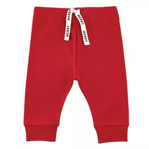 Unisex Baby Clothes Casual Baby Kids Jogger Pants Red Size 12 Merry - Pack of 2 - Picture 1 of 3