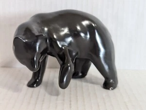 Ceramic Black Bear Figurine 4.5" Long Vintage SEE ALL PICS - Picture 1 of 13