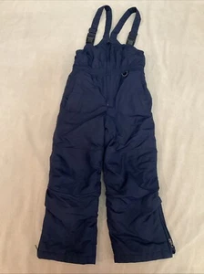 Lands End Snowpants 7 Boys Girls navy Blue overalls bibs - Picture 1 of 5