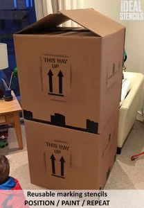 Esta Manera Arriba Plantilla Embalaje Señal Visibilidad Marca Pintura Cajas - Imagen 1 de 3