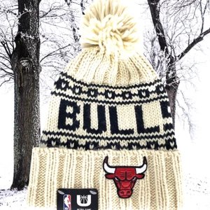 Chicago Bulls Hombres UNK Beanie con Pom OSFM - Imagen 1 de 1