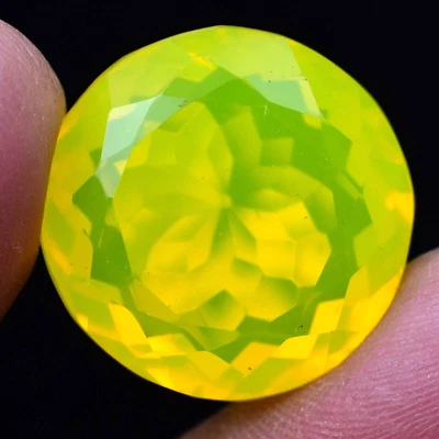 Piedra preciosa de 31,70 quilates ópalo amarillo neón natural certificado sin tratar 19,30 x 19,30 mm Foto 1 de 4