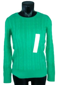 Maglione maglia St John's Bay piccolo verde cavo girocollo elasticizzato classico nuovo cartellino - Foto 1 di 9
