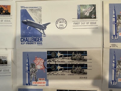 250 FDC $3 CHALLENGER BLOCKS ELVIS 1960- PRESENT USPS STAMPS POSTCARDS ENVELOPES - Image 1 of 4