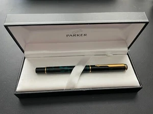 Nueva en Caja 2001 RARA Pluma Estilográfica Parker Rialto Laque Aqua Mármol Hecha en Reino Unido - Imagen 1 de 11