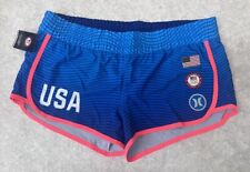 Hurley Team USA 2016 Olympic Womens Phantom US Athletic Shorts Blue Size Medium