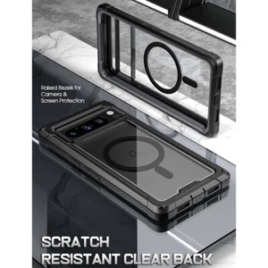 For Google Pixel 8 Pro MagPro Case Full-Body Shockproof Rugged Clear Cover Black - Picture 1 of 6