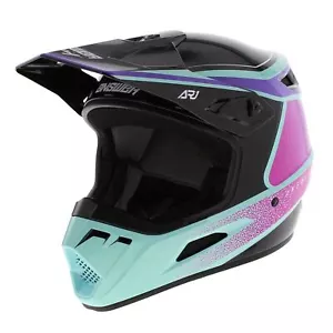 Answer AR1 MX Helmet Vivid Gloss Black Blue Purple - Size XXL - Picture 1 of 8