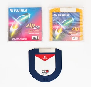 Zip Disks 250MB 100MB U250 Fujifilm Mac iomega new used pack - Photo 1/1