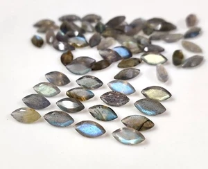 Natural High Quality Multi Fire Labradorite 4x8mm Marquise Cut Gemstone Lot - Picture 1 of 8