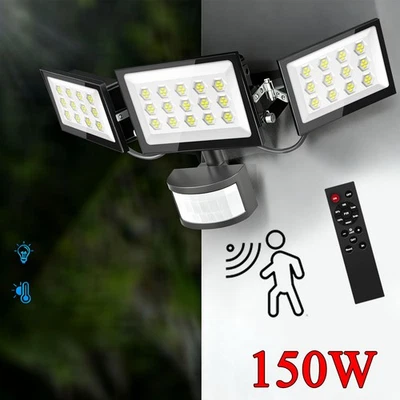 LED Außenwandleuchte 150W mit Bewegungsmelder Wandleuchte Leucht IP65 Kaltweiß - Bild 1 von 4