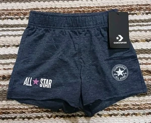 Converse Girls Size 6 NWT Beach  Blue Elastic Waist Summer Athletic Shorts - Picture 1 of 3