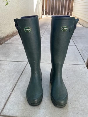 Le Chameau Mujeres Vierzon Dama II EUR 38 US 7 Alto Verde Botas de Lluvia Impermeables Foto 1 de 4