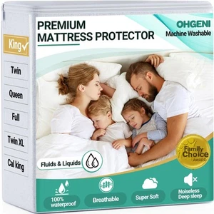 100% Waterproof Mattress Protector, King Size, Fitted Sheet with Deep Pockets... - Picture 1 of 6