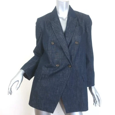 Blazer Denim Brunello Cucinelli Doble Pecho Índigo Talla 44 Foto 1 de 4