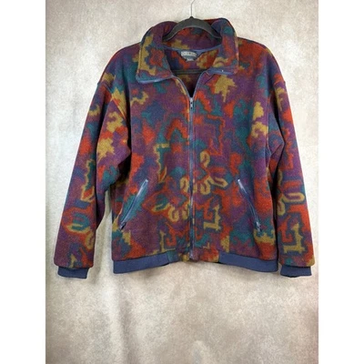 Chaqueta polar azteca Lands End Polartec de colección cremallera completa talla mediana hecha en EE. UU. Foto 1 de 4