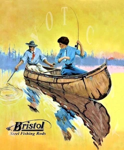ANTIQUE 8X10 FISHING REPRO PHOTO PRINT BRISTOL ROD COMPANY ADVERTISEMENT # 4 - Picture 1 of 1