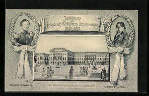 AK Berlin, Jubiläumskarte der Friedrich-Wilhelms Universität 1810 - 1910, Portr  - Picture 1 of 2